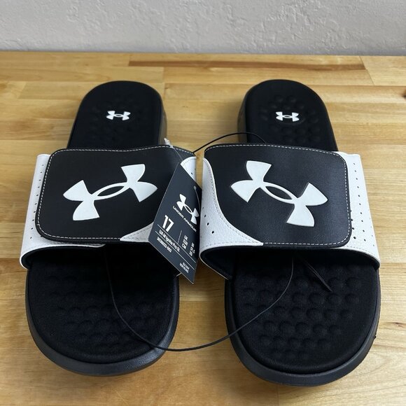 Under Armour Mens Ignite Pro Slide Athletic Sandal 3026023-100 White Size 17 NEW - Picture 2 of 9